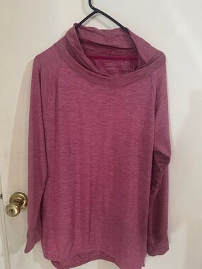 Jones New York Heathered Rose Cowl-Neck Long Sleeve Top
